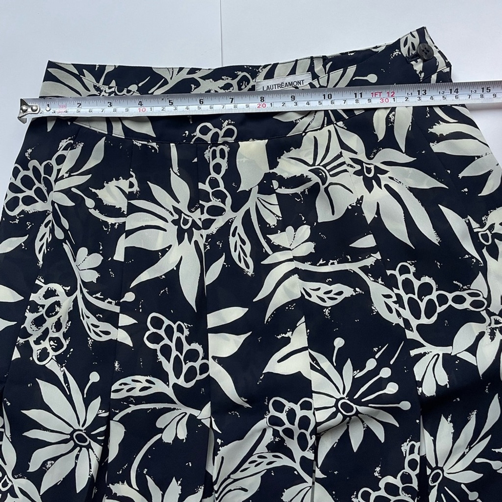Lautréamont Black & Ivory Floral 2-Piece Set Button-Down Shirt + Tulip Skirt M - Picture 7 of 8